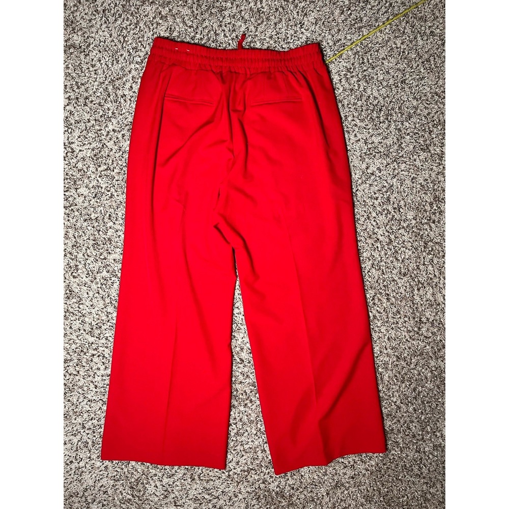 Lane Bryant Red Wide Leg Drawstring Trousers Womens 14‎ Elastic Waist Pants